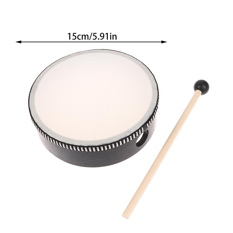 1Pc 4/6/7/8/9/10 Inch Wooden Frame Drums Hand Drum With Drum Stick Set Percussion Instrument For Kids Infant Enlightenment Tools