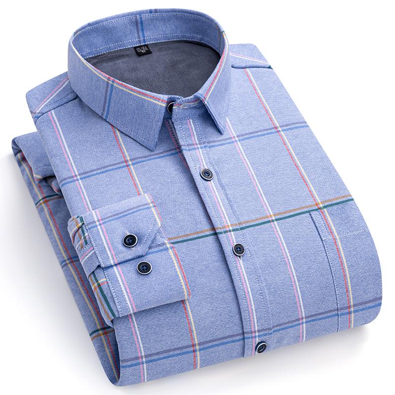 Camicia Uomo In Flanella Pesante A Scacchi Cromoncent: Manica Lunga, Colore Cachi/Bianco, Taglia XX-Large