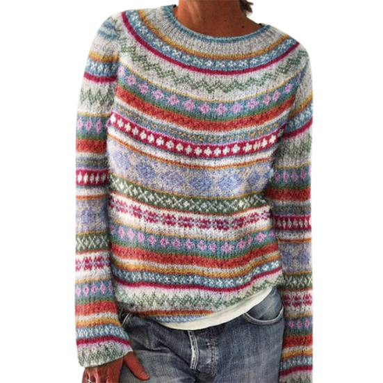 

Женский свитер с круглым вырезом, длинным рукавом, графическим принтом, пуловер, свитер свободного кроя, толстый теплый трикотаж, повседневная одежда M синий