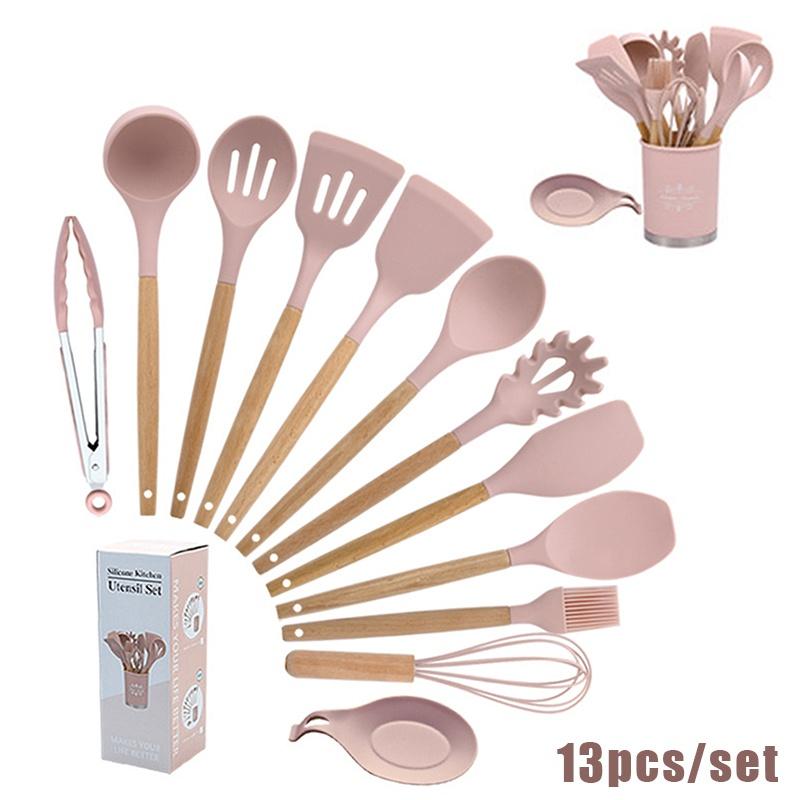 Cooking Tool Sets Non-toxic Cooking Baking Kitchen Tools Utensils Silicone Shovel Spoon Scraper Brush Spade Whisk Turner