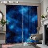 2Pcs Night Sky Curtain Universe Space Galaxy Curtain Night Under The Stars Curtain Apply To Living Room Bedroom Hotel Store