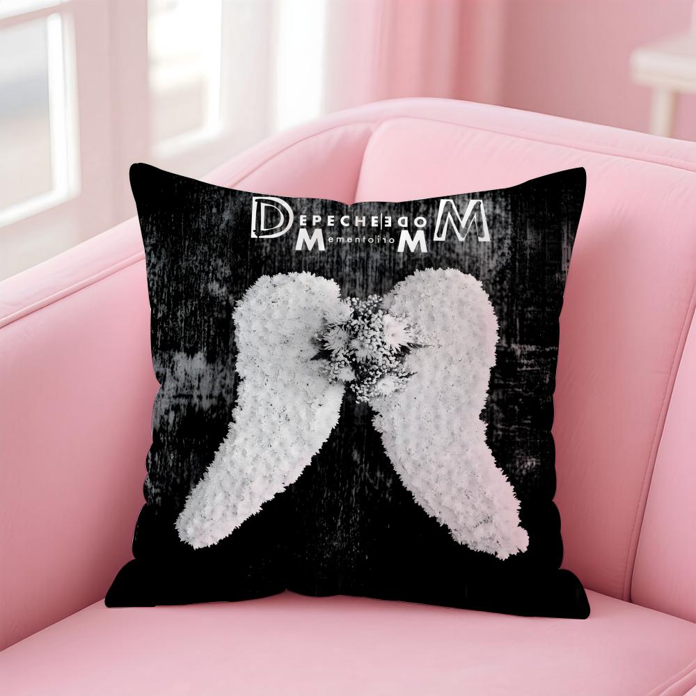 Synth Pop British Band DDepeche MMode Cushion Cover Pillowcase Short Plush Invisible zipper Room Sofa Cushion Cover
