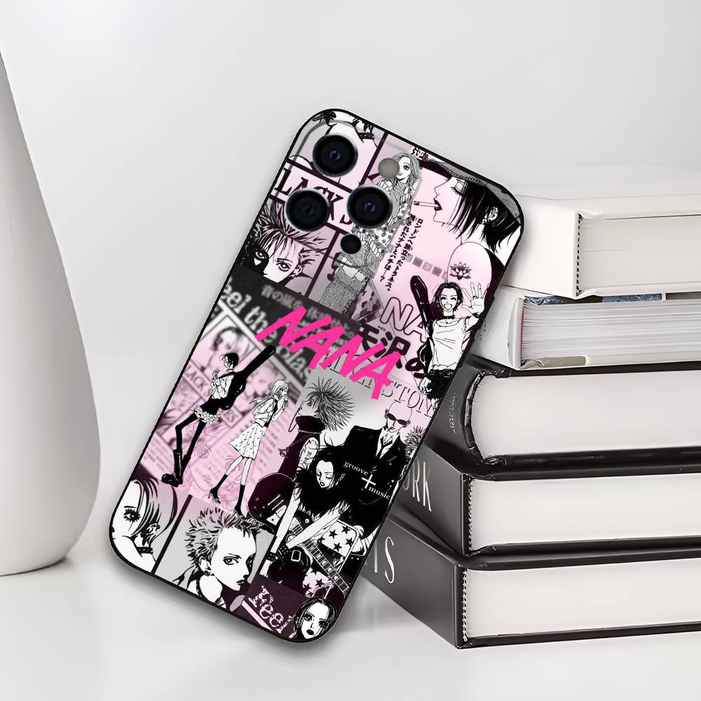 Anime N-NANA Phone Case For iPhone 17,16,15,14,13,12,11 Plus,Pro Max,XS,Soft Black Cover