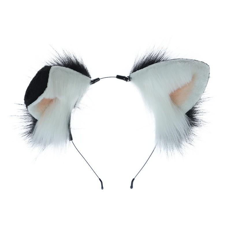 Plush Dog Ear Headband Cosplay Accessory Anime Conventions Cute Animal Ears Hairband Soft Furry Costume Prop