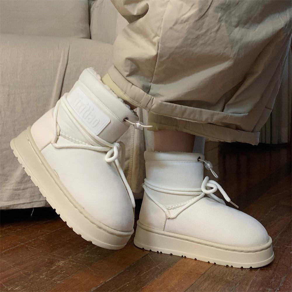 Fashion Thick-Soled Snow Boots for Women, Ankle Winter Boots with Thick Fur, 2025 New Style Cotton Soft Casual Snow Boots, Original Fashion Winter