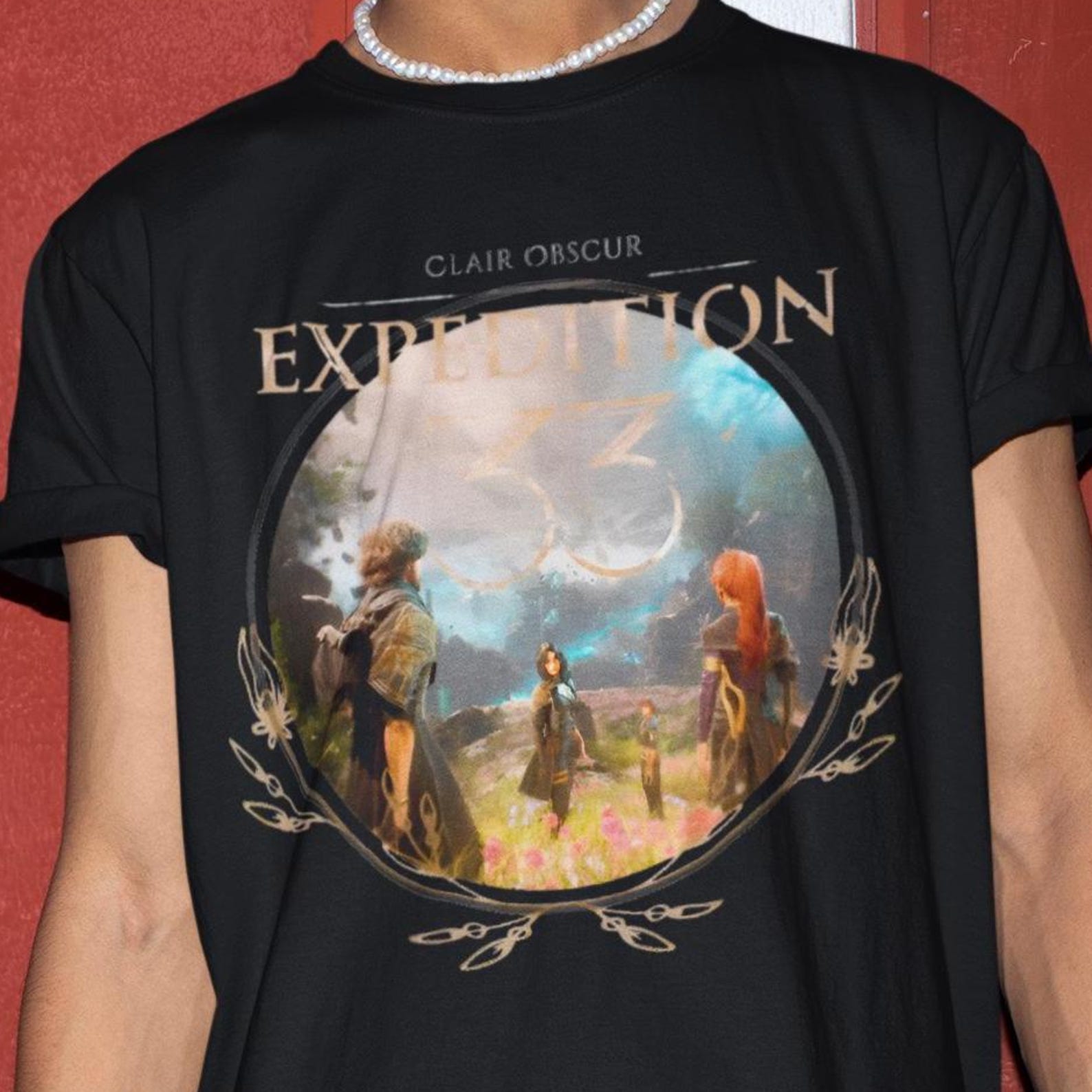 Expedition 33 RPG Tshirt - Clair Obscur Abstract Tee,Action Gamer Gift S