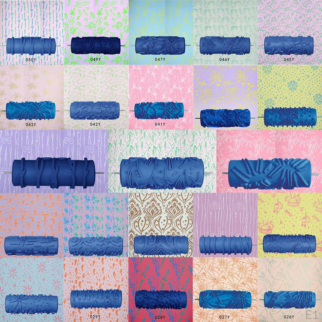 15cm DIY Embossed Flower Pattern Paint Roller For Wall Art Decoration Brush Tool