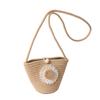 New Straw Woven Bag Women's Bag Flower Oblique Span Women's Sweet, Fresh and Cute Vacation Leisure Woven Bag Bucket Tote Bag