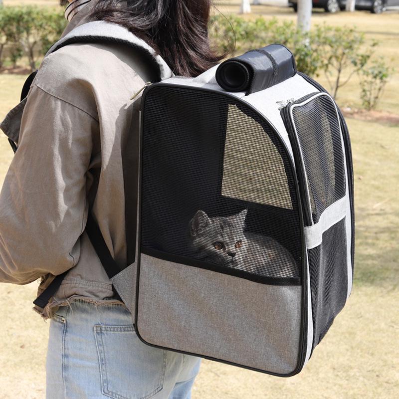 

Pet Backpack Double Shoulder with Patent Design for Cats and Dogs Medium (36x26x35 cm) сірий колір