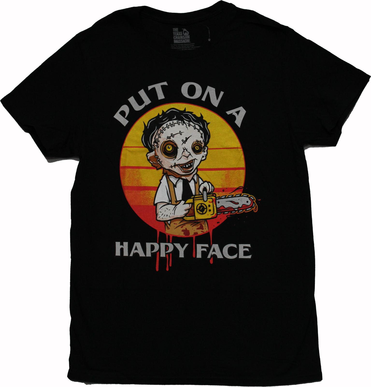 Texas Chainsaw Massacre T-shirt Put On A Happy Face XL