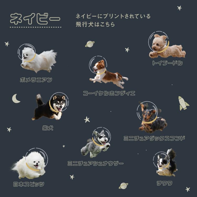 Parasol Flying Dog x Space Flight Dog Blackout One Brera Mini Navy shading UV cut both sun and Folding umbrella for commuting to work or school Cute