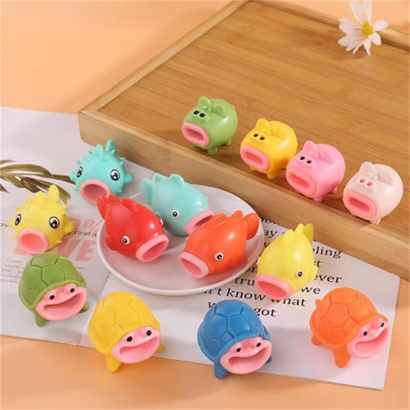 Funny Squeezing Tongue Sticking Small Animal Venting Toys Cartoon Doll Pinching Mini Toys Decompression Desk Top Decoration