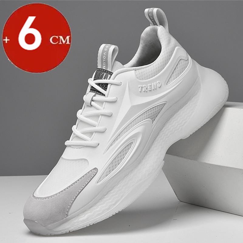 Lightweight Summer Mesh Elevator Shoes Men Casual Sneakers Sports Hidden 6cm 8cm Height Increasing Shoes Male Taller Lifting