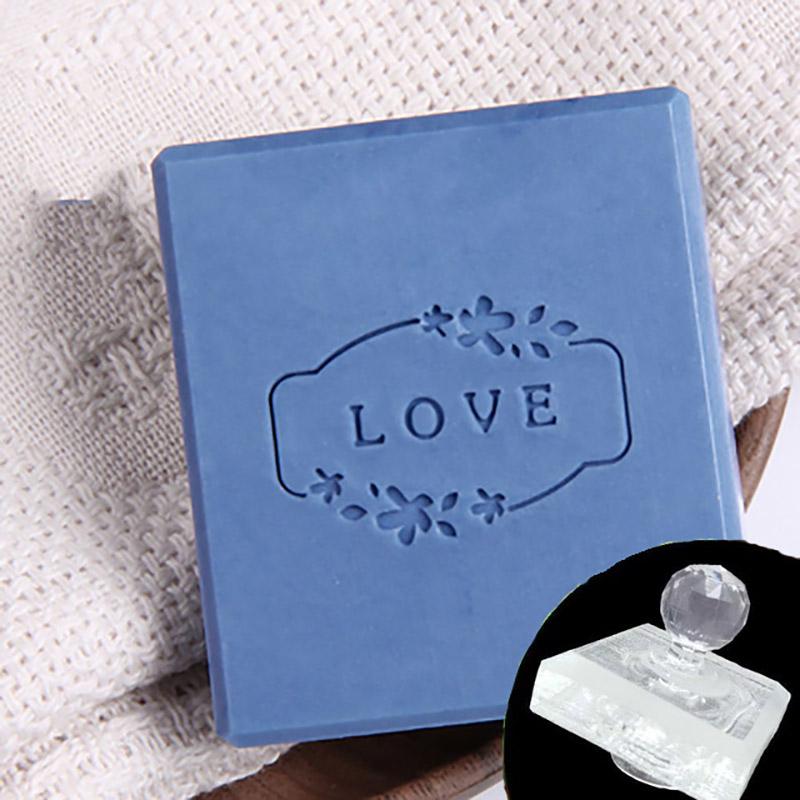 Custom Personalised Love Thank You Soap Stamp Mini Clear Sealing Seal Mold For Diy Handmade Soap Making Supplies Kits Tools