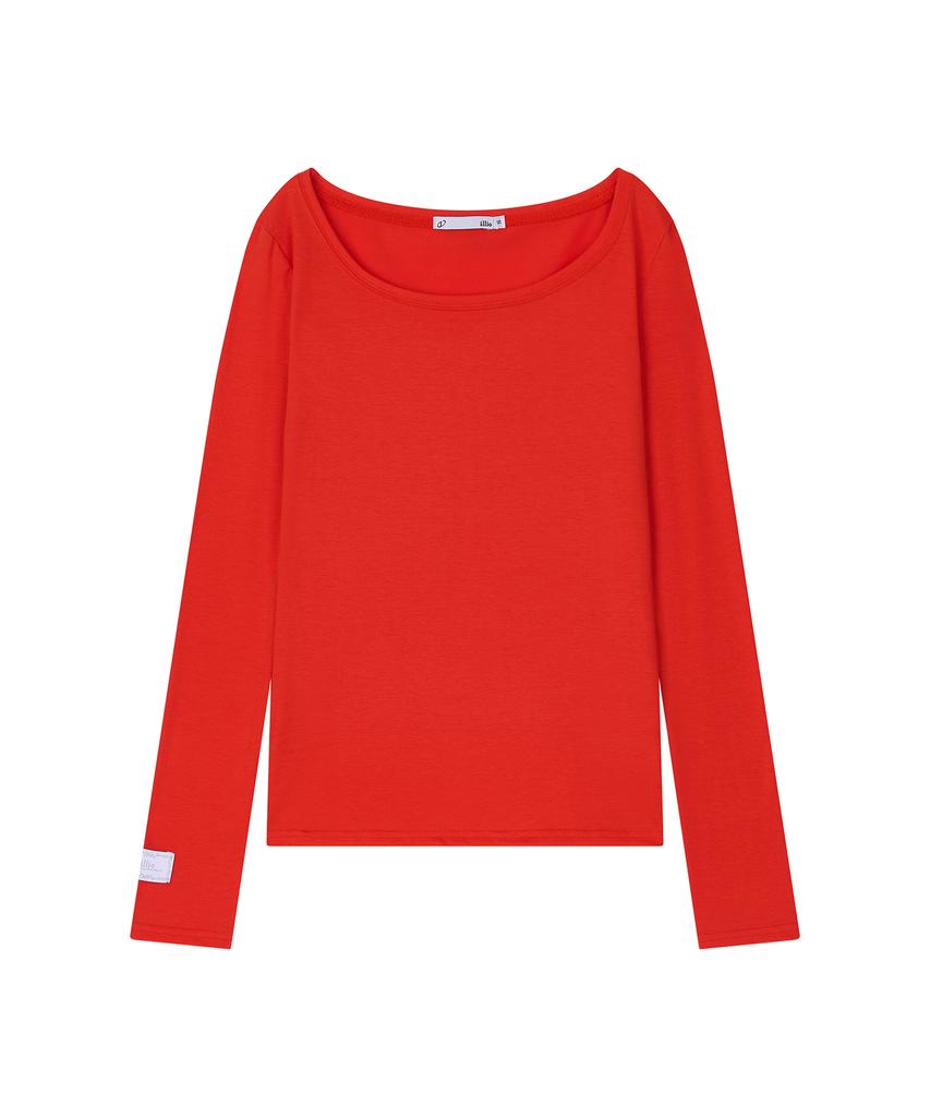 ILLIO Red Orange My One Scoop Neck Longsleeve