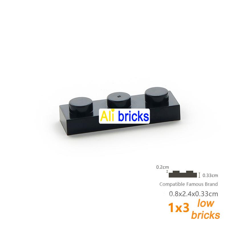 60pcs/lot DIY Blocks Building Bricks Thin 1X3 Educational Assemblage Construction Toys for Children Size Compatible With 3623