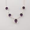 Natural Amethyst Gemstone 925 Sterling Silver Handmade Women Jewelry Designer Necklace 16-18" For Gift RN-3-6