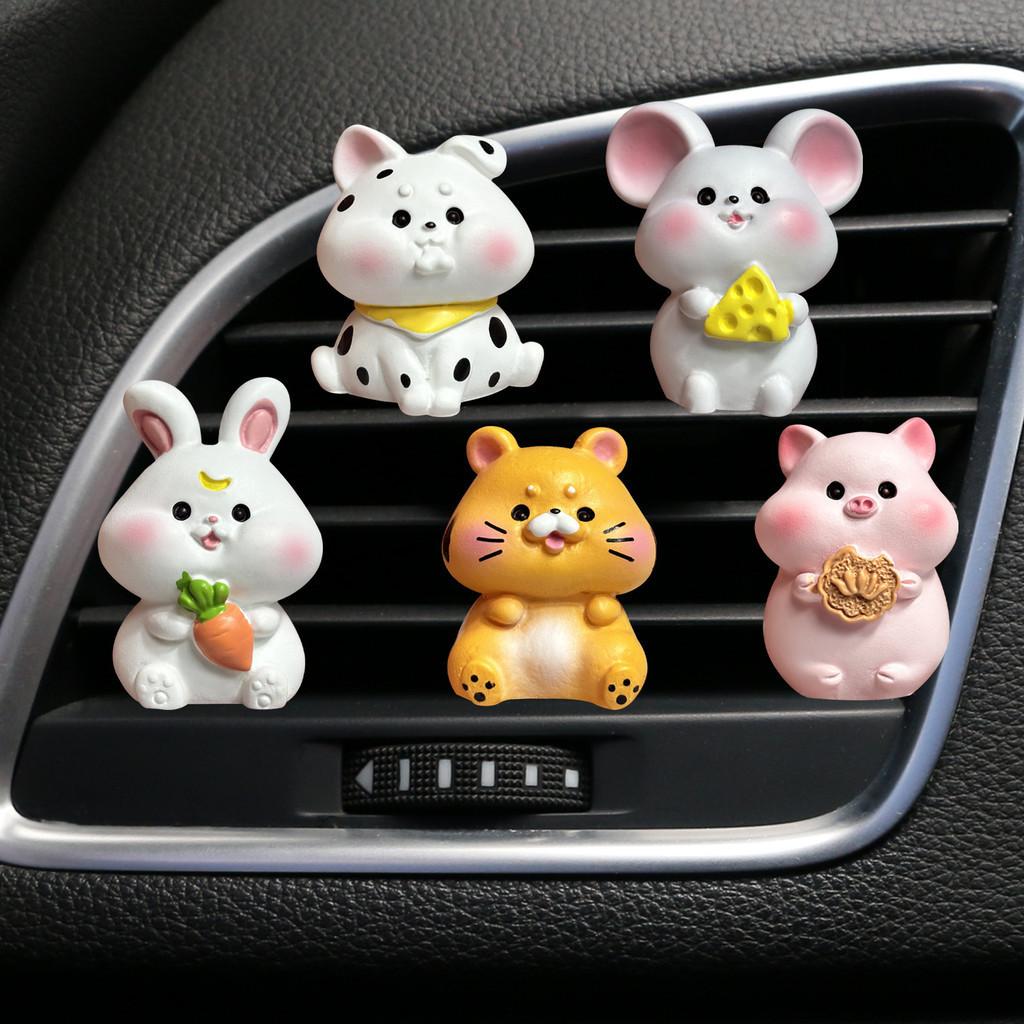 Car Air Stylish Vent Clip Rat Tiger Rabbit Dog Pig Perfume Clip Decoration Set