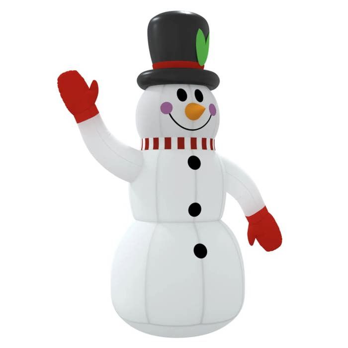 VidaXL Inflatable Snowman with LED 120 Cm, Inflatable Figure, Christmas Party Decoration, Inflatable Decoration, 345363