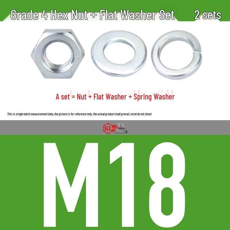 Galvanized Hex Nuts, Flat Washers, Spring Washers in M2-M48, Blue and White Zinc Coated