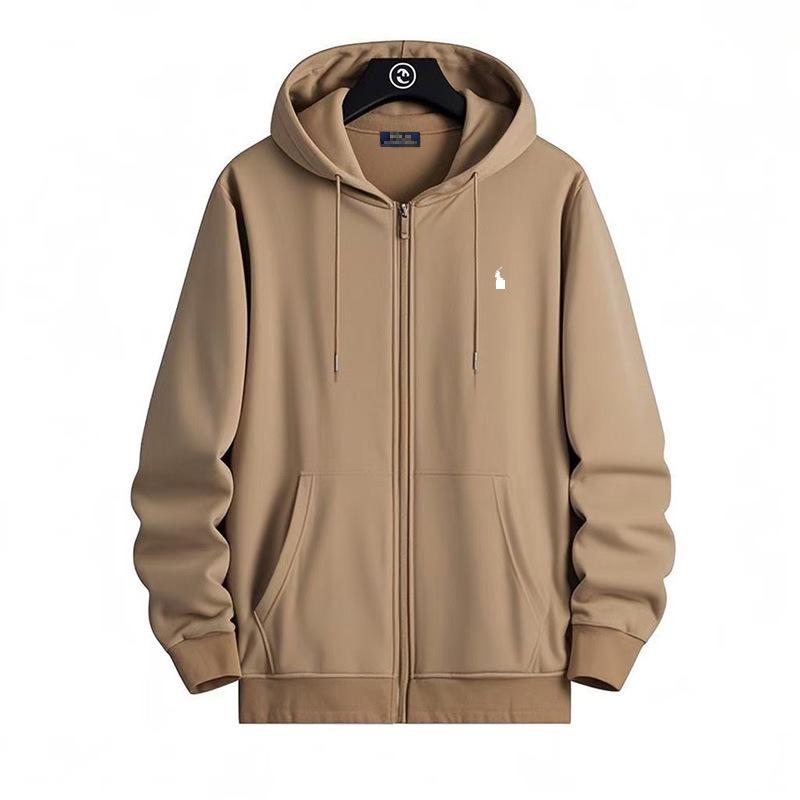 RL Herren Kapuzenpullover mit Reißverschluss, Langarm, Lässig, mit kleiner Pferde-Stickerei