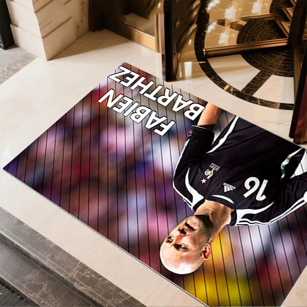 Football Player Action Floor Rug Office Rug Suitable for Entryway Outdoor Foyer Dining Room Anti-slip Rug Decorate Offices