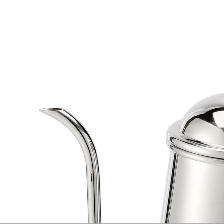 FUN COFFEE Drip Pot, Direct Heat, 650ml, Coffee Kettle, Coffee Kettle, Camping, Small, with Lid, Stainless Steel, Narrow Mouth (co-0001-1)
