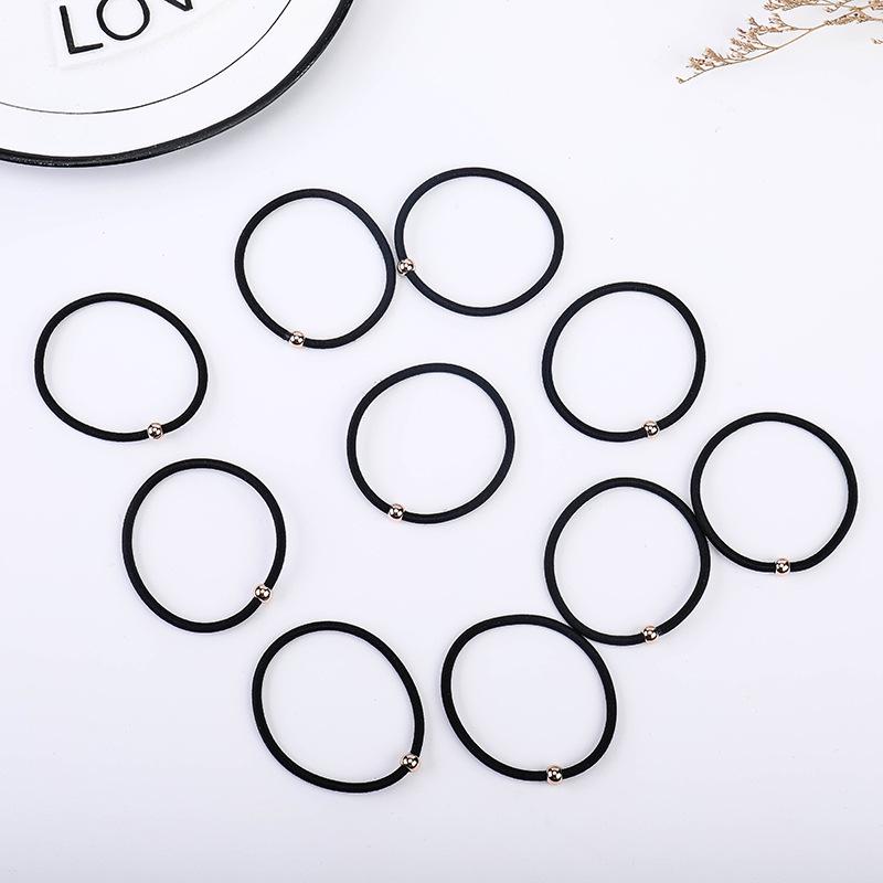 Women's Black Elastic Hair Tie - Korean Style Leather Headband