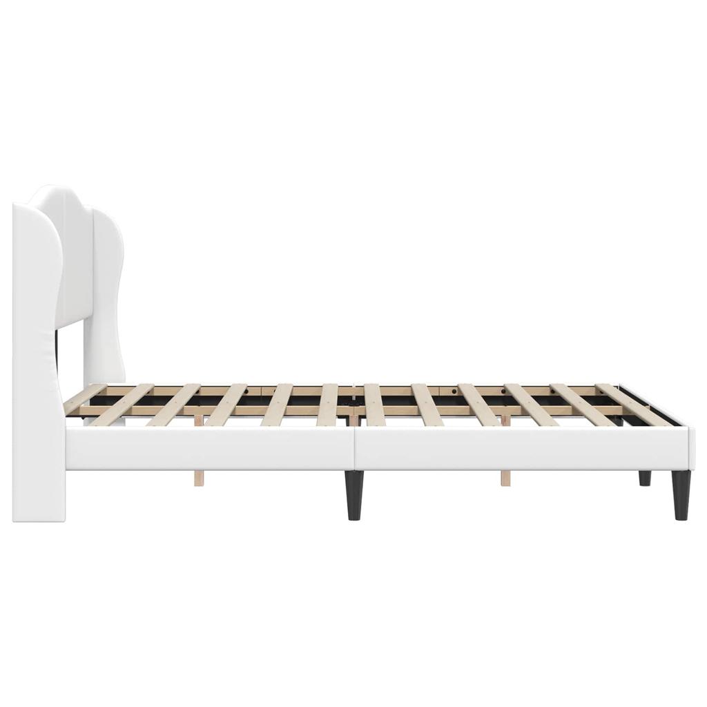 Bed Frame with Headboard White 120 x 190 cm Faux Leather