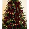 5Pcs Bow Christmas Bow Ornament Velvet Xmas Hanging Pendant Vintage Xmas Gift Box Bow  Navidad Decor