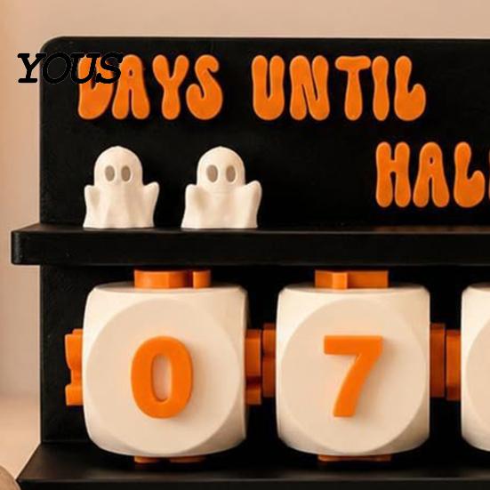Reusable Holiday Counting Tool Halloween Countdown Calendar, Days Until Tabletop Ornament, Block Indoor Festive Table Ornament Advent Calendar