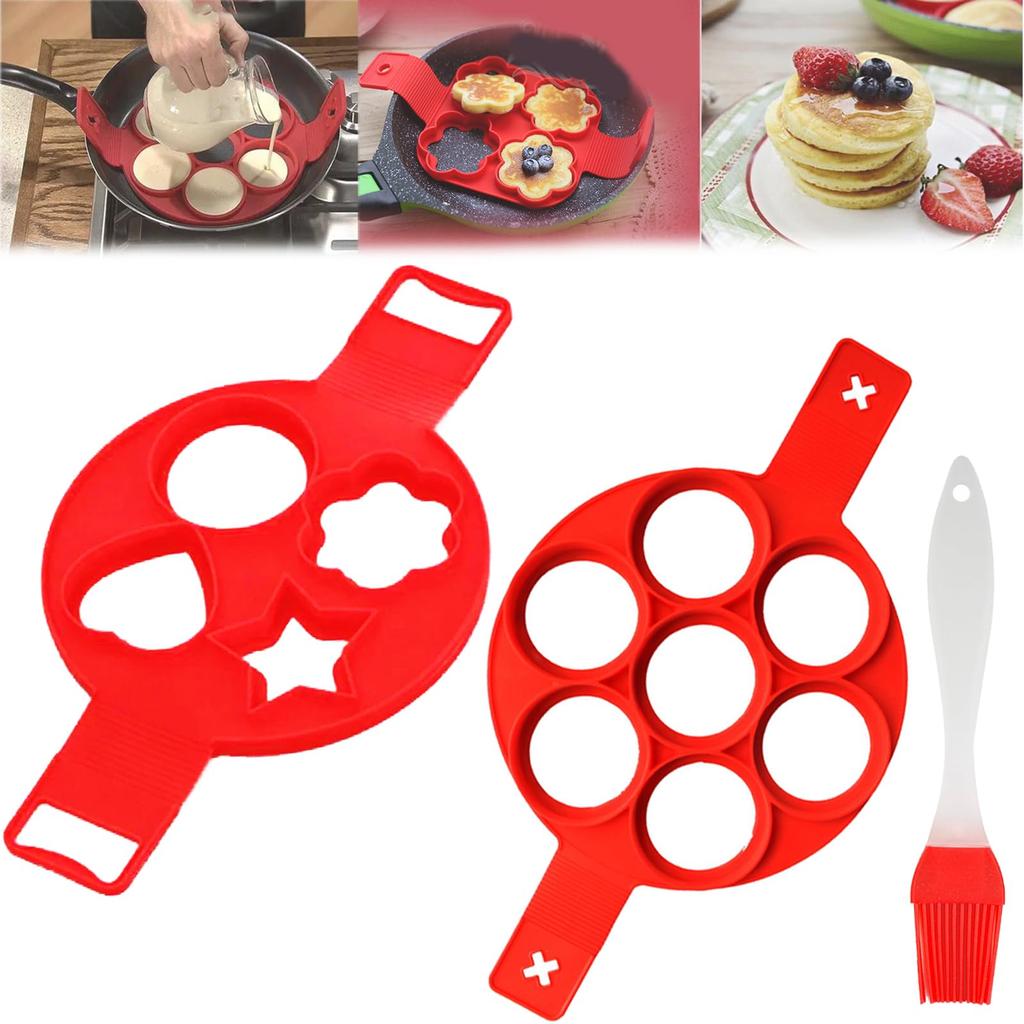 Silicone Egg Pancake Ring Multi-function Non-stick Pancake Mold Egg Pot Frying Molding for Kitchen Baking Accessories