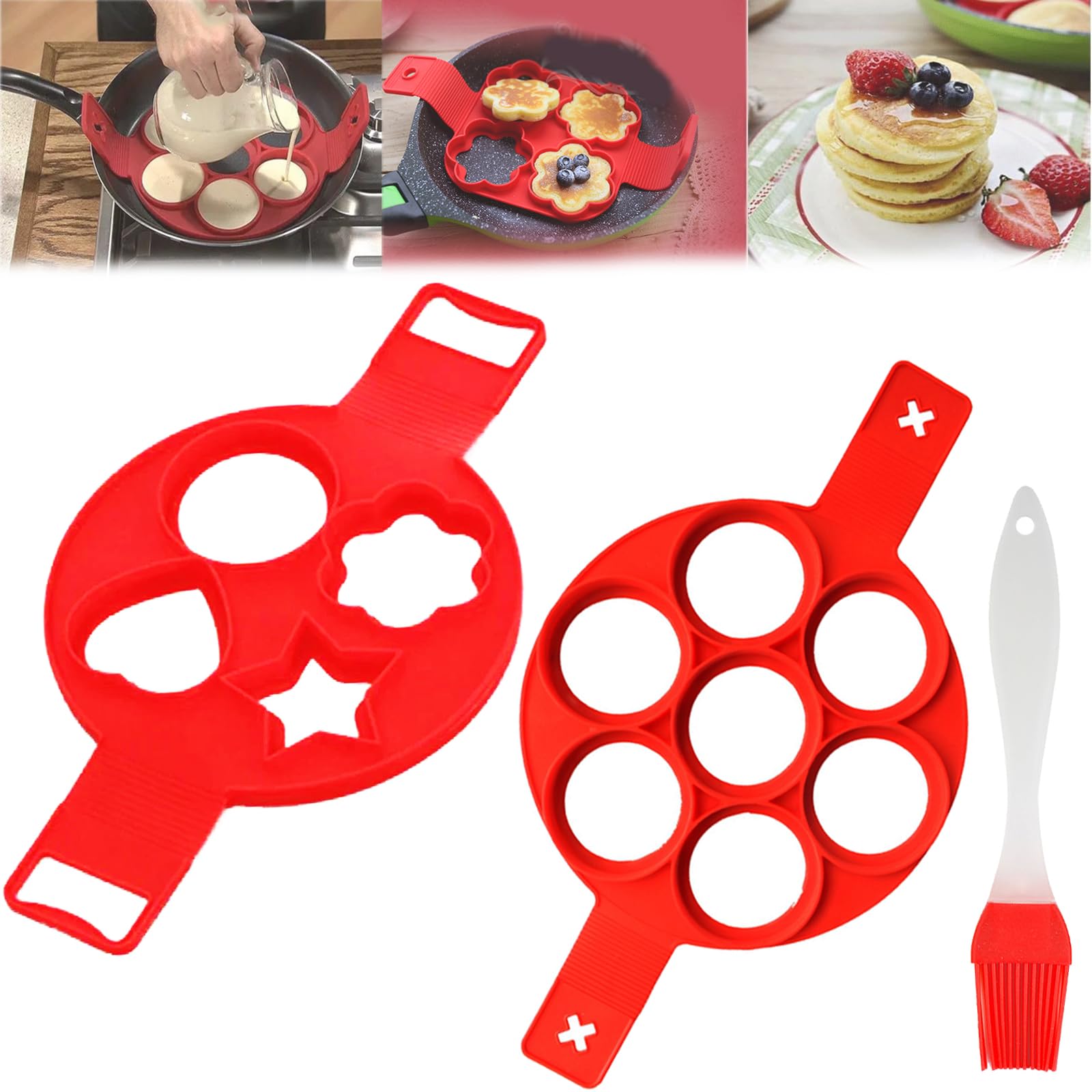 

Силиконовое кольцо для блинов с яичным желтком, многофункциональная антипригарная форма для блинов, форма для жарки яиц, кухонные принадлежности для выпечки
