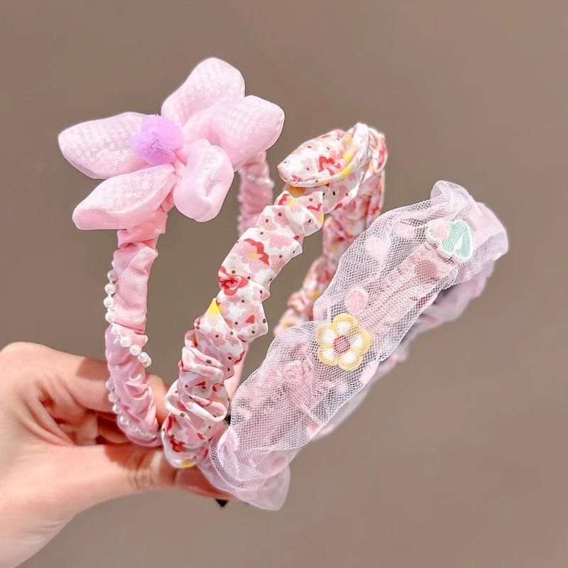 3 Pcs/Set Sweet Fashion Colors Flower Hairbands Headwears Children Cute Hair Hoop Headbands Kids Hair Accessories