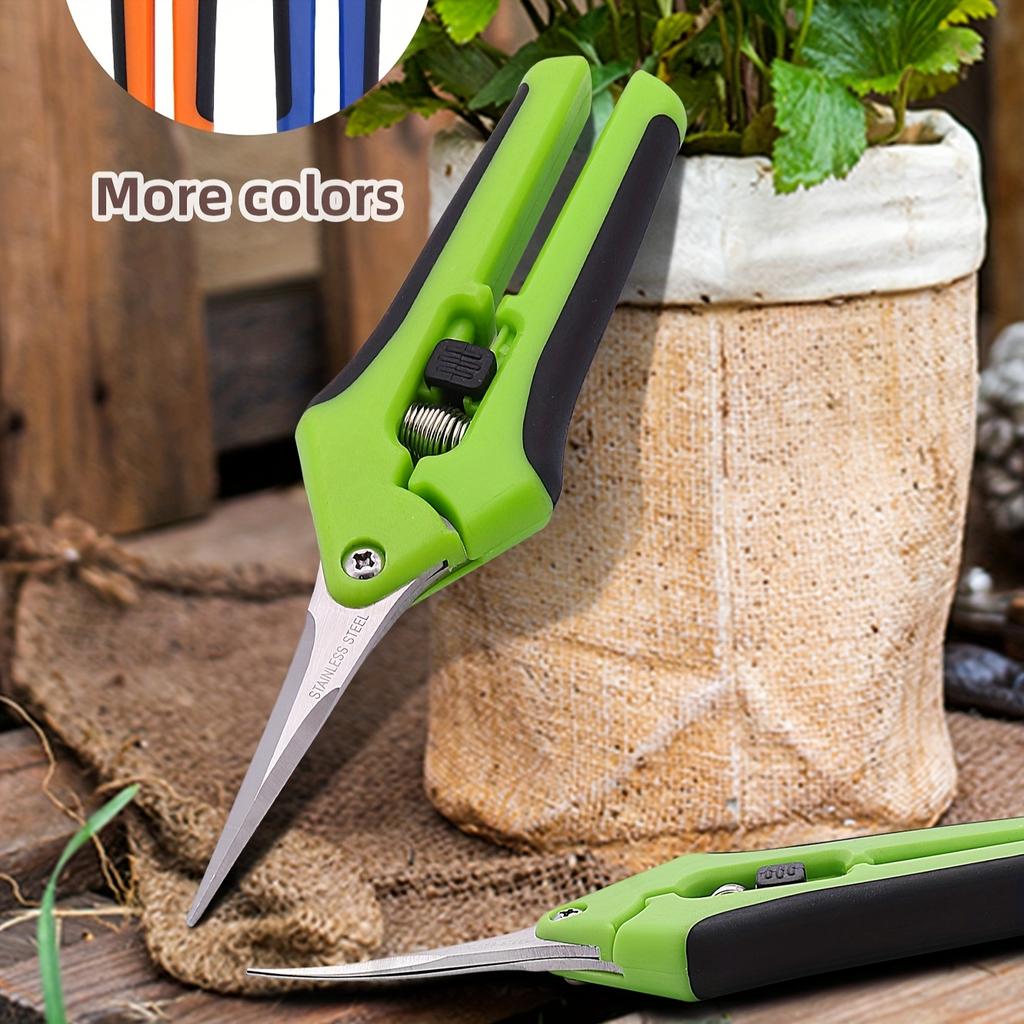 1PC Two-handed Pruning Shears, Stainless Steel Blades, Ergonomic Metal Hand Garden Shears