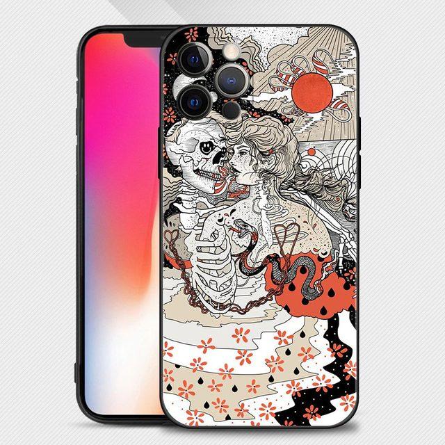 Lustige Sonne Mond Gesicht Handyhülle für Iphone 14 13 12 11 Pro Max Xs Max Xr X 7 8 Plus 12 Mini 6s Silikon Capa Black Shell