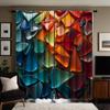 2pcs HD Colorful Glass Art Deco Curtain Color System Digital Printed Curtain Home Decoration Style Decoration Living Room Bed