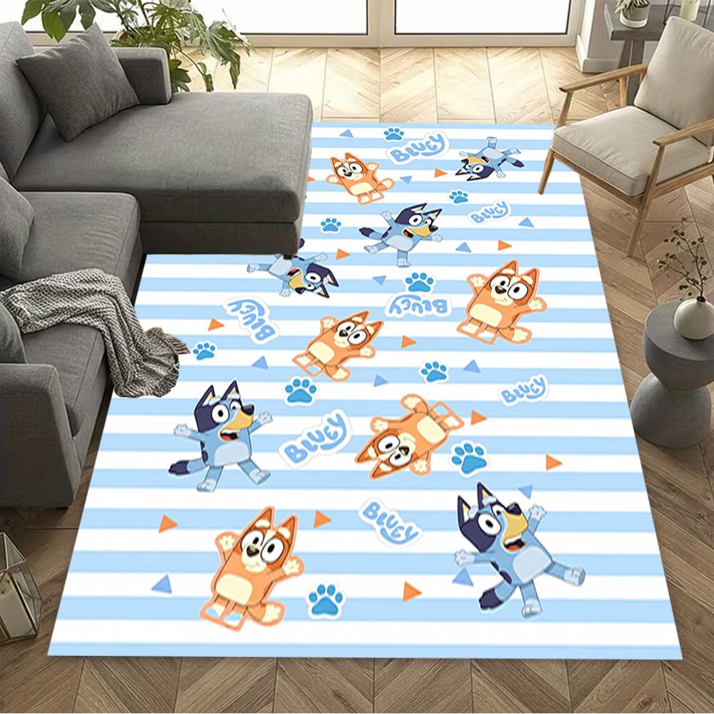 Halloween Bluey Characters Area Rug Suitable for Balcony Game Room Study room Playrooms Anti-slip Rug Anime Office Decor Perfect Gift for Women/Men