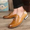 2024 Retro Fashion Men's Spring Pointed Comfortable Casual Leather Shoes Classic Tassels Men Trendy Slippers Lazy Leather Shoes
