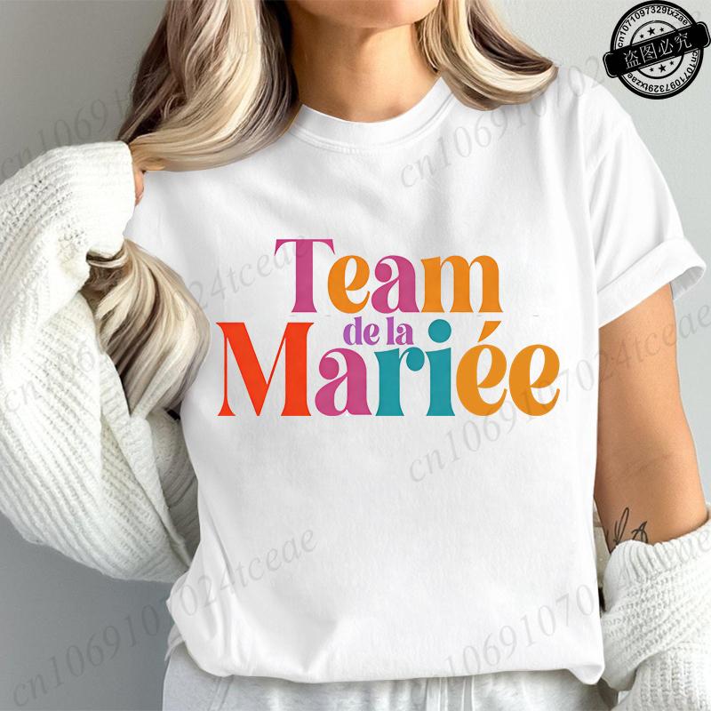 Unisexs French Girls Single Farewell Graphic Tshirts Short Sleeve Tees Future Bride Team Bride Tshirts Aesthetic Streetwear