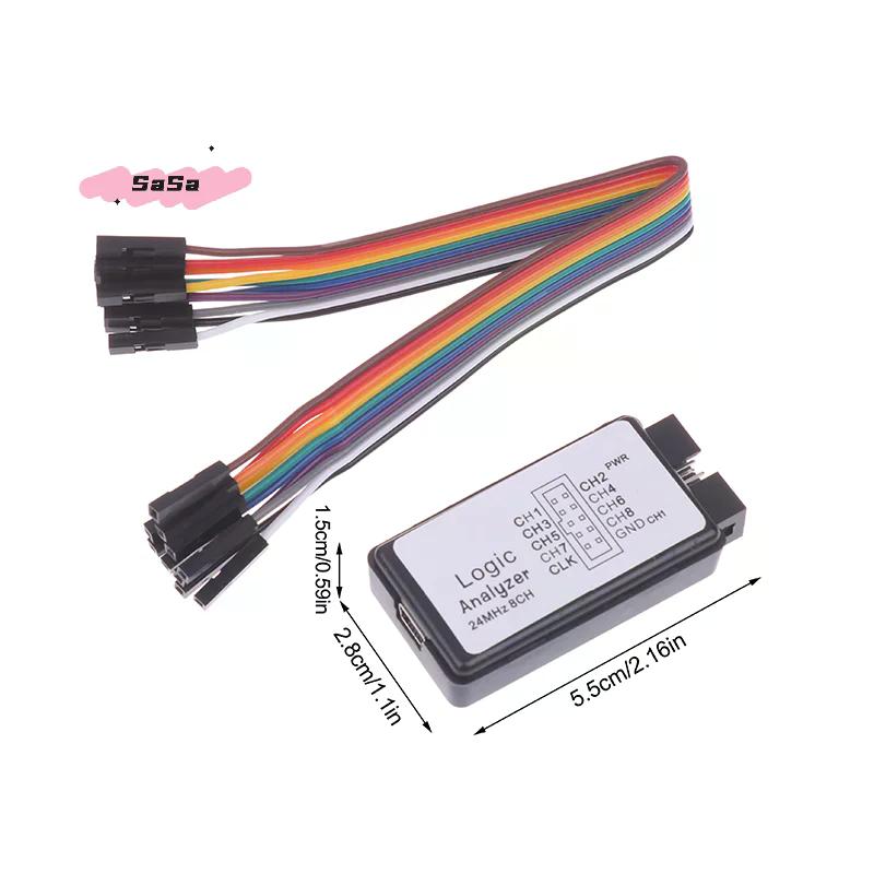 1 Set USB Logikanalysator 24MHz 8 Kanal Eingangsspeicher 24M/Sekunden Logikanalysator Debugger für ARM FPGA Logikanalysator Logik