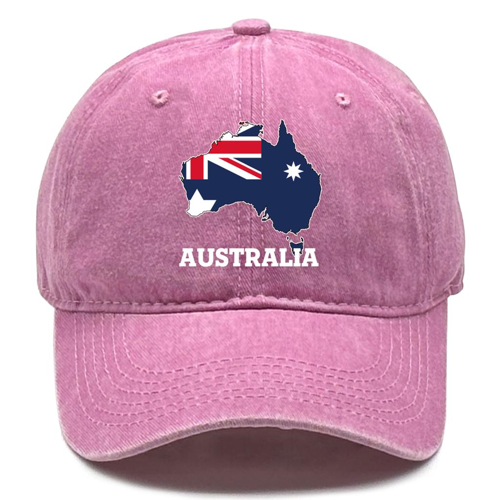 Flag of Australia Print Snapback Baseball Hat Australia Map Man Caps Breathable Lightweight Adjustable Caps For Mountaineering
