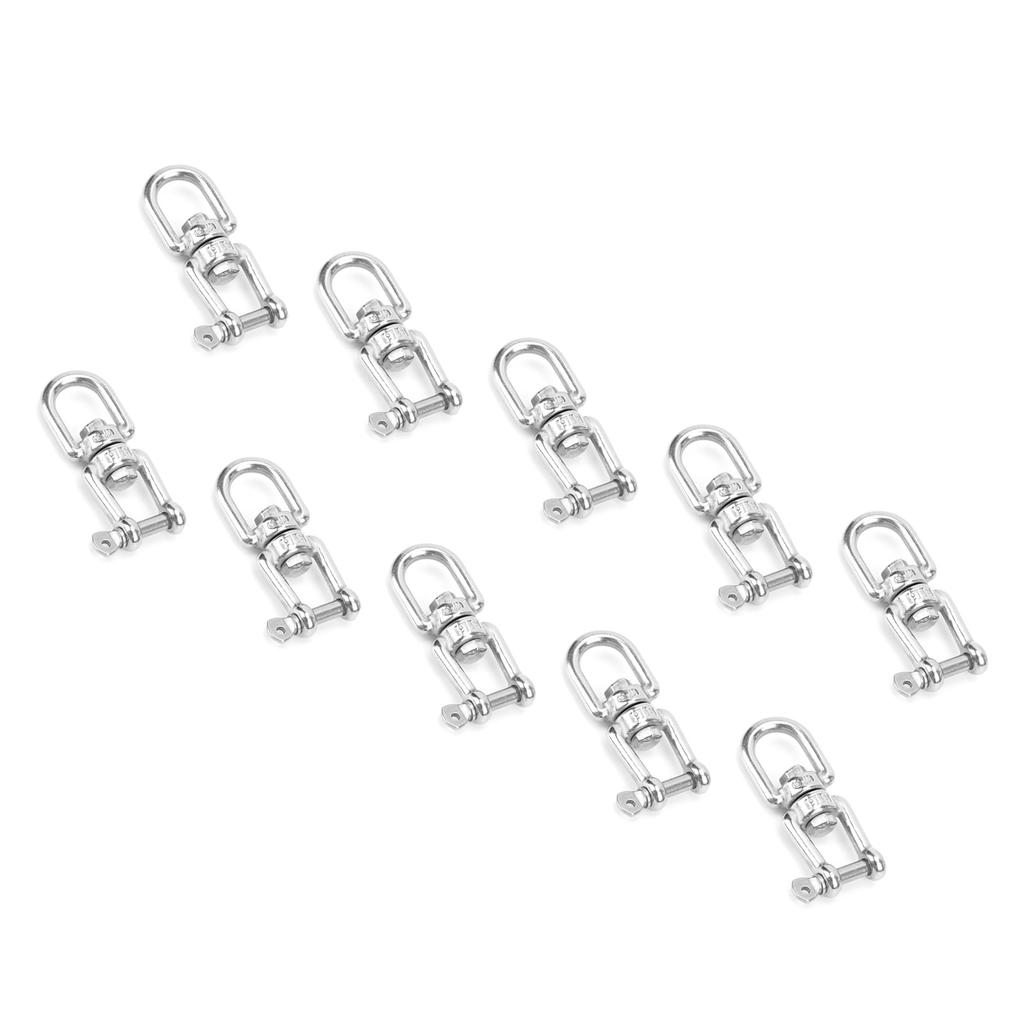 10Pcs Rotating Snap Stainless Steel Double Ended Swivel Hook Shackle Rigging Accessories M5