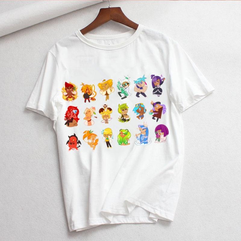 Shadow Milk Cookie Run Kingdom Pure Vanilla Cookie Print Ladies Tshirt Ladies Casual ocollar Shirt Short Sleeve Ladies