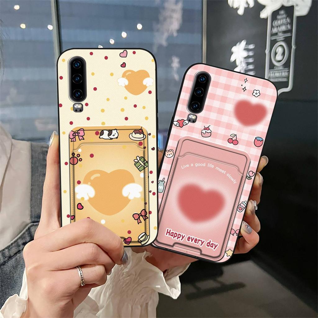 Schmutzabweisende Hülle Handyhülle Für Huawei P30 Graffiti Stoßfest TPU Kartenfach Staubdicht Vollständiger Schutz Langlebig Cartoon