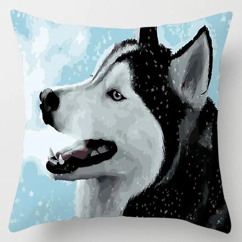 

Коллекция подушек с принтом собаки, подарок для домашнего офиса, декор для спальни, дивана, автомобиля, наволочка 66x66cm