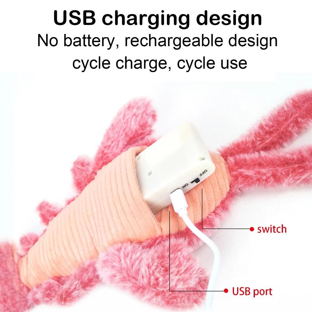 Electric Jumping Cat Toy Shrimp Moving Simulation Lobster Electronic Plush Toys For Pet Dog Cat Children Stuffed Animal Toy
