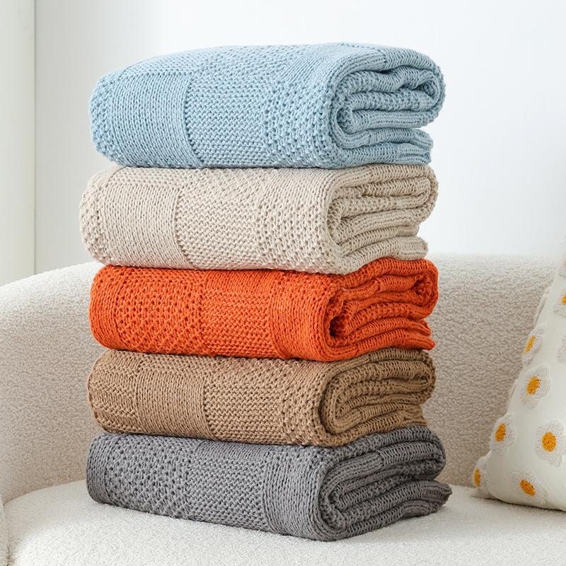 Bohemian Knit Throw Blanket | Ethnic Patterned Sofa Cover | Versatile Boho Blanket for Camping, AC Nap & Home Decor