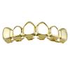 hot! Gold Electroplating Fashionable Hollow-out Teeth Grillz Set Teeth Socket Shiny False Teeth for