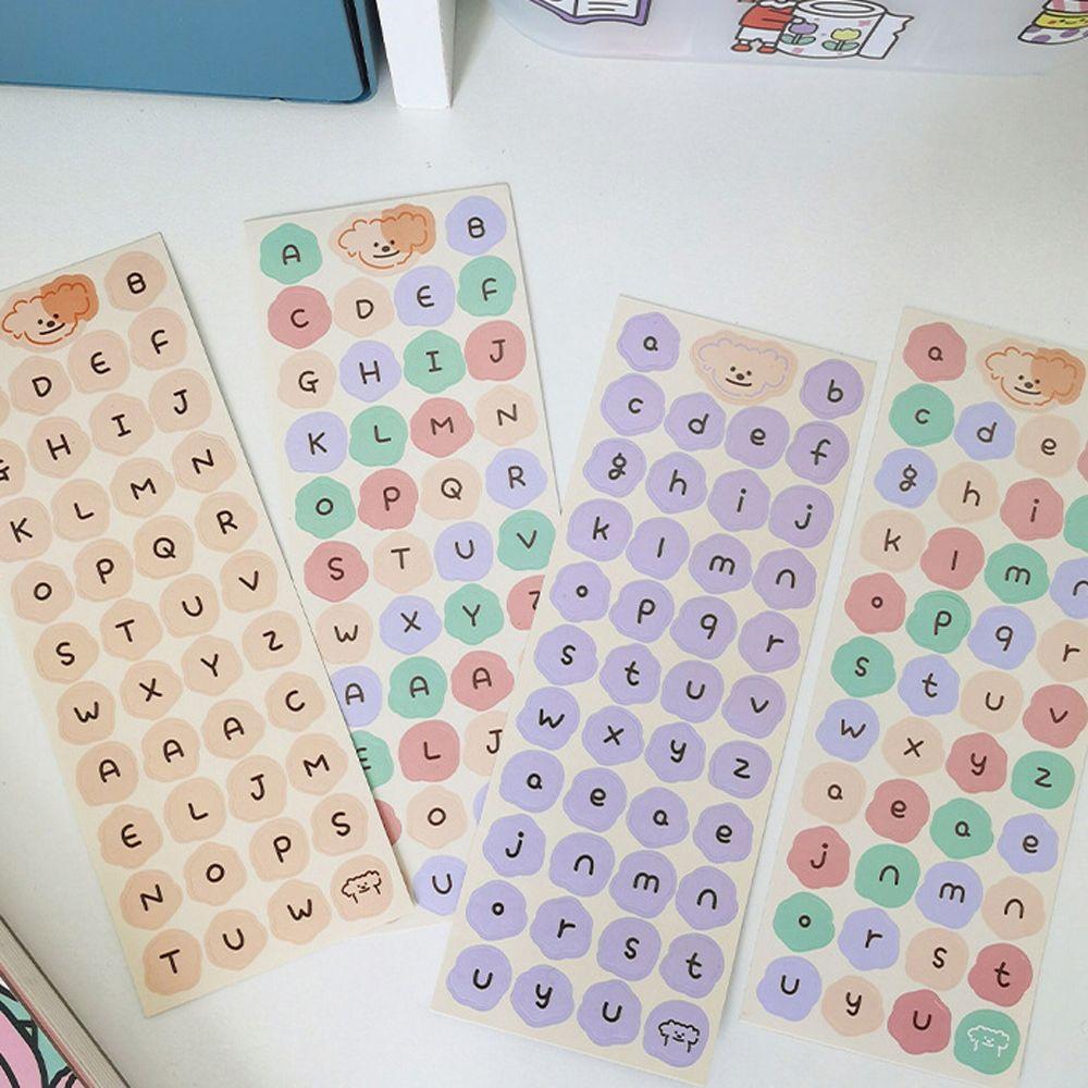 Stationery Sticker Cartoon Dog Sticker English Letter Label Sticker English Uppercase Lowercase